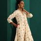 trueBrowns Ivory Multi Color Floral Cotton Front Gathered Kurta Pant Set | Swadesiicart