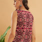 InWeave Wine Ikkat Print W/U Top - Swadesiicart
