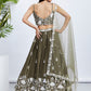 House of Panchhi Teal - Georgette Sequins, Mirror And Thread Embroidery Lehenga Choli | Swadesiicart