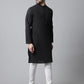 Even Apparels Black Long Kurta With Band Collar | Swadesiicart