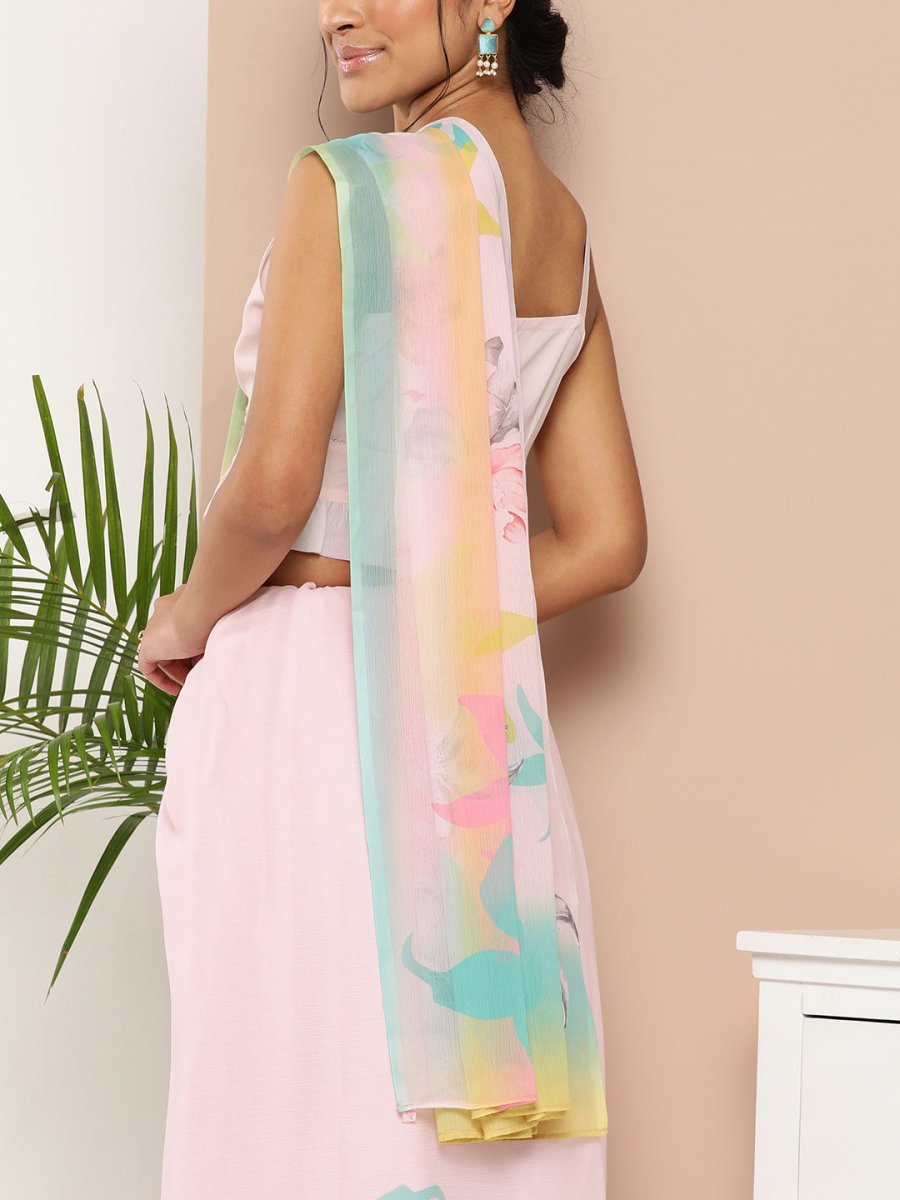 Ahalyaa Women Chiffon Floral Saree | Swadesiicart