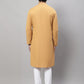 Even Apparels Mustard Sherwani Kurta With Asymetrical Cut | Swadesiicart