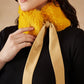 InWeave Women's Yellow Fur Neckpiece - Swadesiicart