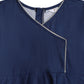 Ahalyaa Girls Navy Blue Velvet Angrakha Gotta Patti Kids Kurta with Palazzos | Swadesiicart