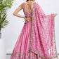 House of Panchhi Lime Green Chiffon Sequins And Thread Embroidery Lehenga Choli & Dupatta | Swadesiicart