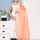 InWeave Women's Cream Strappy With Peach White Chintz Organza Dupatta - Swadesiicart