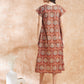 InWeave Women's Maroon Mughal Kalamkari A Line Dress - Swadesiicart