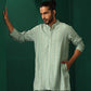 trueBrowns Men's Mint Green Dobby Co-ord Set - Swadesiicart