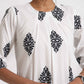 trueBrowns White Cotton Print Pleated Kurta Set | Swadesiicart