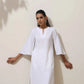 trueBrowns White Cotton Linen Kurta Pant Set | Swadesiicart
