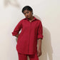 trueBrowns Maroon Cotton Linen Co-Ord Set - Swadesiicart