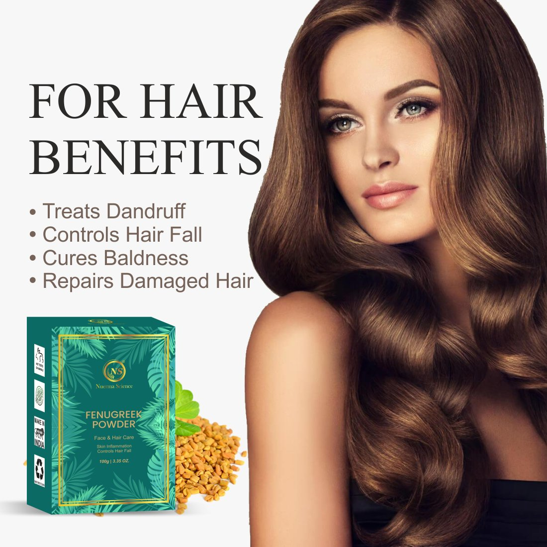 Nuerma Science Fenugreek Powder (Methi Powder) For Anti Hair Loss & Anti Dandruff | Swadesiicart
