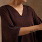 trueBrowns Cola Brown Modal Satin Oversized Kurta Set | Swadesiicart