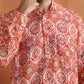 trueBrowns Men's Beige Printed Short Kurta | Swadesiicart