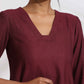 trueBrowns Maroon Dobby Kurta Set | Swadesiicart