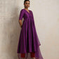 trueBrowns Purple Silk Anarkali Kurta Pant Dupatta Set | Swadesiicart