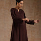 trueBrowns Cola Brown Modal Satin Relax Co-ord Set - Swadesiicart