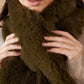 InWeave Women's Mehandi Green Faux Fur Neck Warmer - Swadesiicart