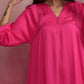 trueBrowns Pink Modal Kimono Kurta Set - Swadesiicart