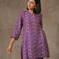 trueBrowns Purple White Lehariya Printed Silk Co-Ord Set - Swadesiicart