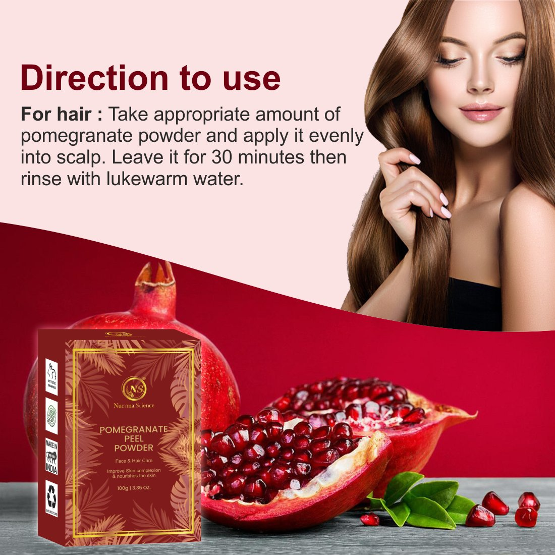 Nuerma Science Pomegranate Peel Organic Powder For Skin & Hair | Swadesiicart