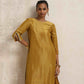 trueBrowns Gold Tissue Kurta Co-ord Set - Swadesiicart