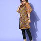 InWeave Women's Camel Brown White Rose Chintz Organza Cape - Swadesiicart
