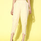 Ahalyaa Beige Floral Lace Insert Dhoti Pants | Swadesiicart