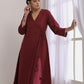 trueBrowns Ruby Wine Dobby Angrakha Pant Set | Swadesiicart