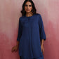 trueBrowns Blue Modal High Low Kurta Co-ord Set - Swadesiicart