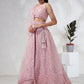 House of Panchhi Pink Net Cutdana, Sequins And Zarkan Embroidery Lehenga Choli & Dupatta | Swadesiicart