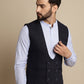 Even Apparels Men's Blue Woolen Double Breast Waistcoat | Swadesiicart