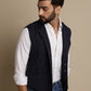 Even Apparels Men's Blue Waistcoat with Notched Lapel | Swadesiicart