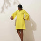trueBrowns Lime Cotton Linen Dress | Swadesiicart