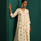 trueBrowns Ivory Peach Cotton Front Pleat Kurta Pant Set | Swadesiicart
