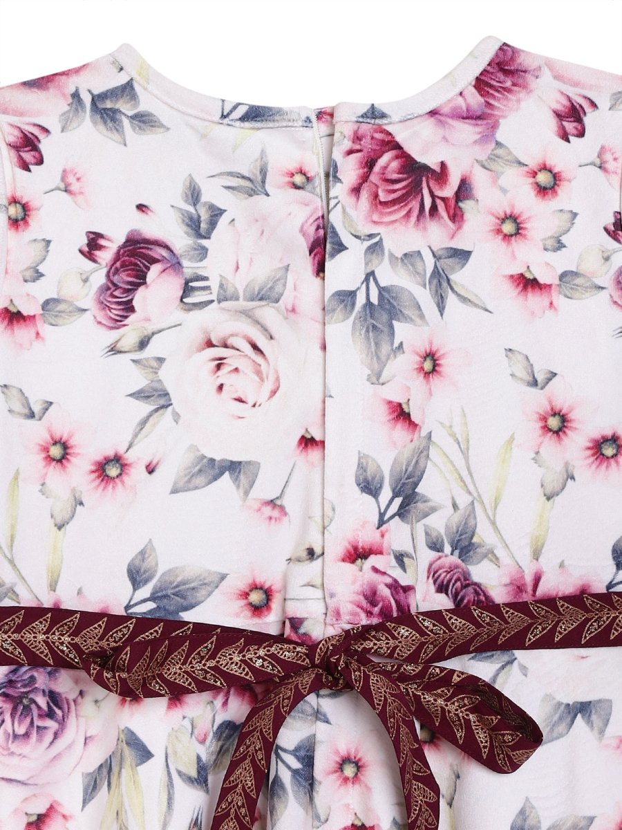 Ahalyaa Girls Printed A-Line Maxi Kids Ethnic Dresses | Swadesiicart