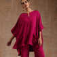 trueBrowns Pink Modal Satin Boxy Fit High-Low Co-Ord Set - Swadesiicart