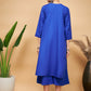 InWeave Women's Ink Blue Flared Kurta Palazzo Set - Swadesiicart