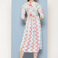 Ahalyaa Floral Printed Midi Empire Ethnic Dress | Swadesiicart