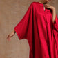 trueBrowns Red Modal Satin Oversized Round Co-Ord Set - Swadesiicart