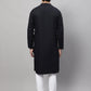 Even Apparels Black Sherwani Kurta With Asymetrical Cut | Swadesiicart