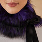 InWeave Women's Purple Black Fur Neckpiece - Swadesiicart