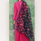 InWeave Women's Magenta Tie Up Kurta Set W Navy Pink Or Dupatta - Swadesiicart