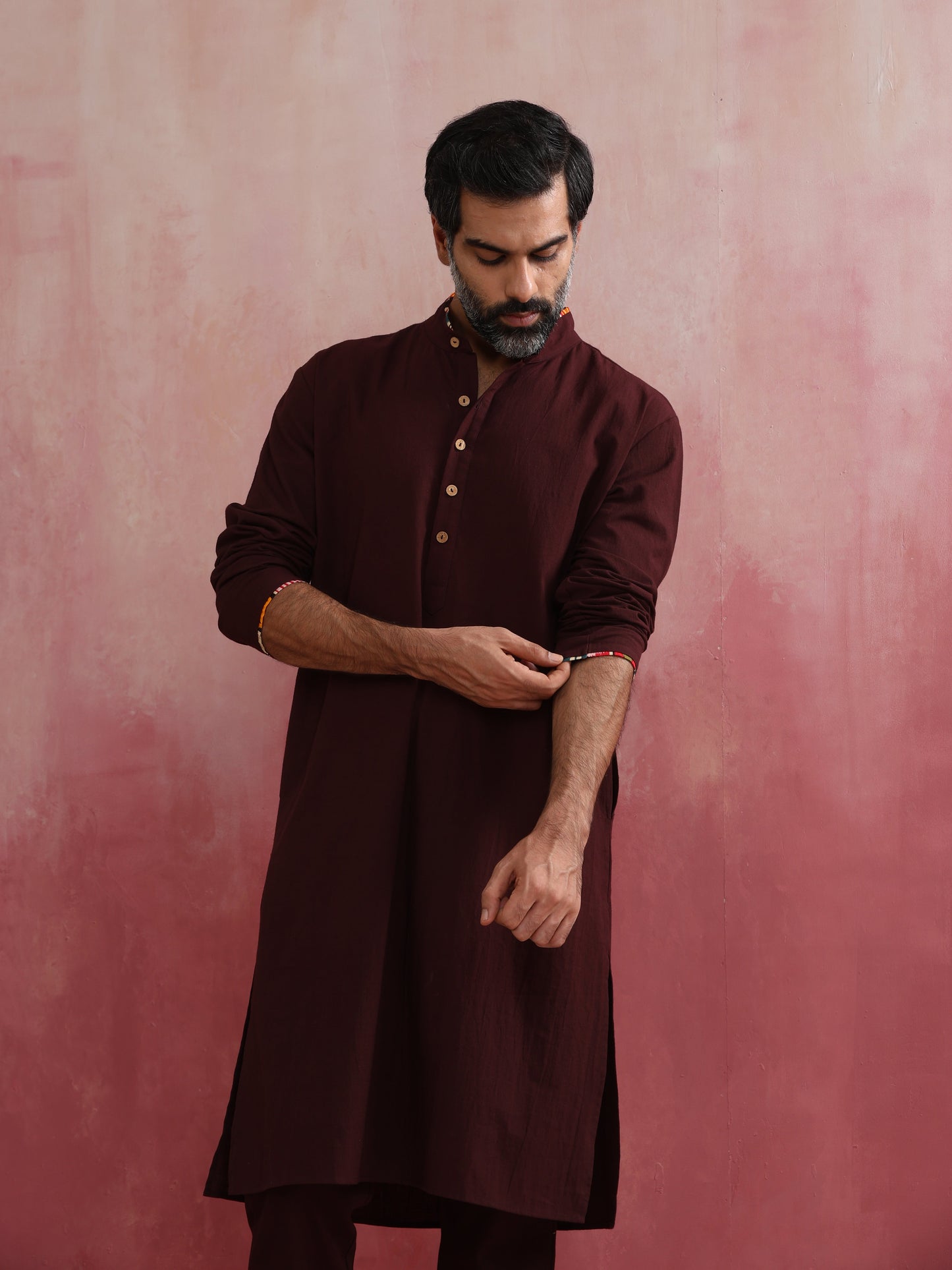 trueBrowns Men's Cola Mandarin Collar Kurta | Swadesiicart