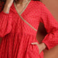 trueBrowns Red Print Angrakha Co-ord Set - Swadesiicart
