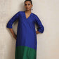 trueBrowns Blue Silk Kurta Set | Swadesiicart