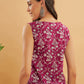 InWeave Wine Cream Floral Print W/U Top - Swadesiicart