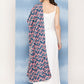 InWeave Women's White Strappy Set With Navy Pink Lotus Cr Dupatta - Swadesiicart