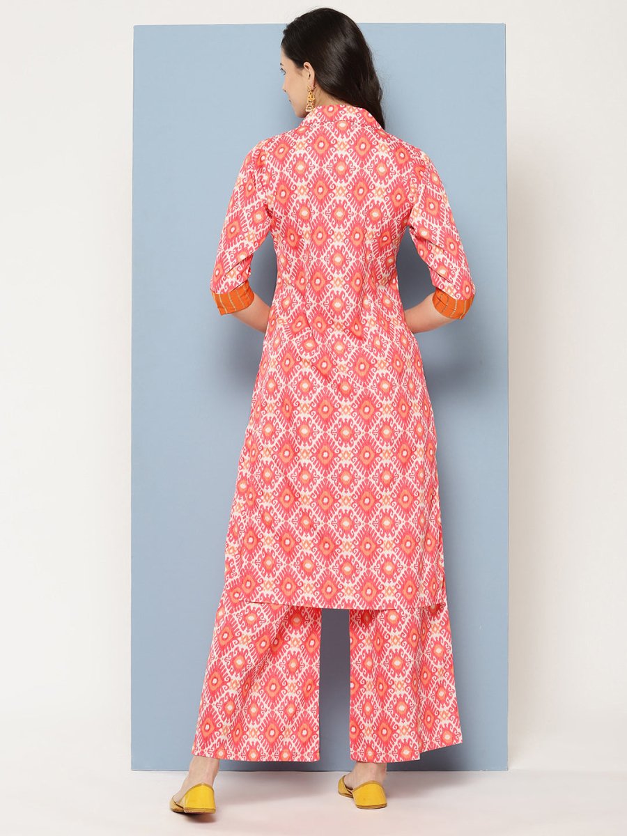 Ahalyaa Women Ethnic Motifs Printed Regular Gotta Patti Kurta with Palazzos | Swadesiicart