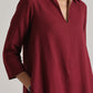 trueBrowns Maroon Short Collared Dress | Swadesiicart
